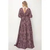 Emilia V-Neck Maxi Dress - Red Bean