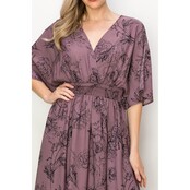 Emilia V-Neck Maxi Dress - Red Bean