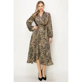 Elosie Long Sleeve Maxi Dress - Charcoal