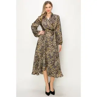 Elosie Long Sleeve Maxi Dress - Charcoal