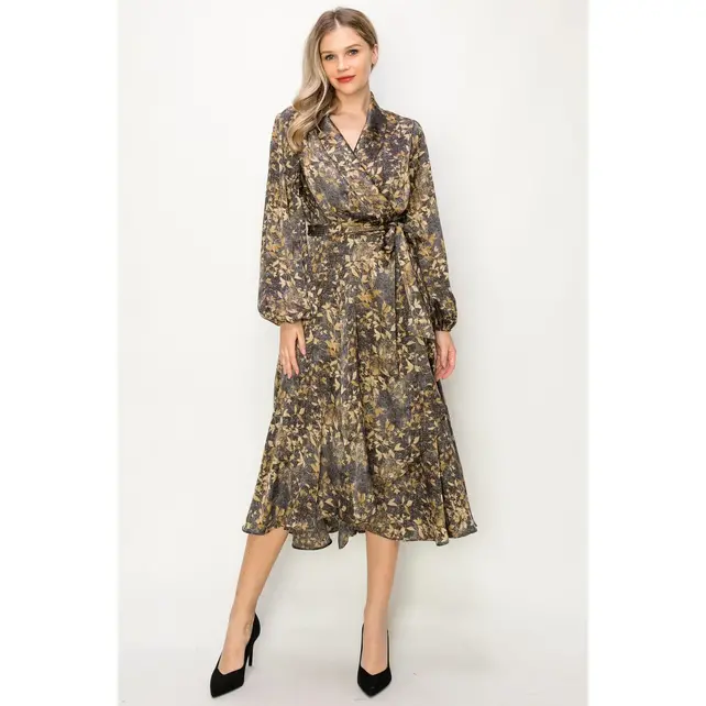 Elosie Long Sleeve Maxi Dress - Charcoal