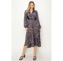 Erica Long Sleeve Wrap Dress - Denim