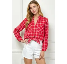 Charlie Plaid Long Sleeve - Red