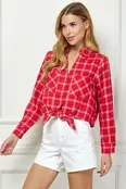 Charlie Plaid Long Sleeve - Red