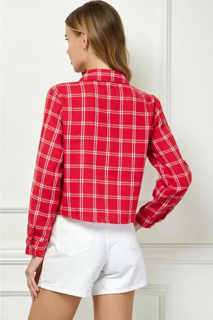Charlie Plaid Long Sleeve - Red
