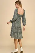 Cleo Tiered Long Sleeve Dress - Sage