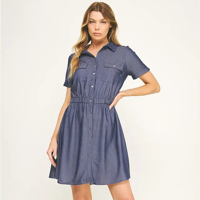 Collins Everyday Edge Dress - Denim