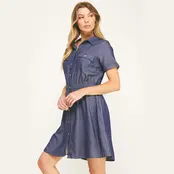 Collins Everyday Edge Dress - Denim