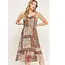 Calla Patchwork Smocked Midi Dress