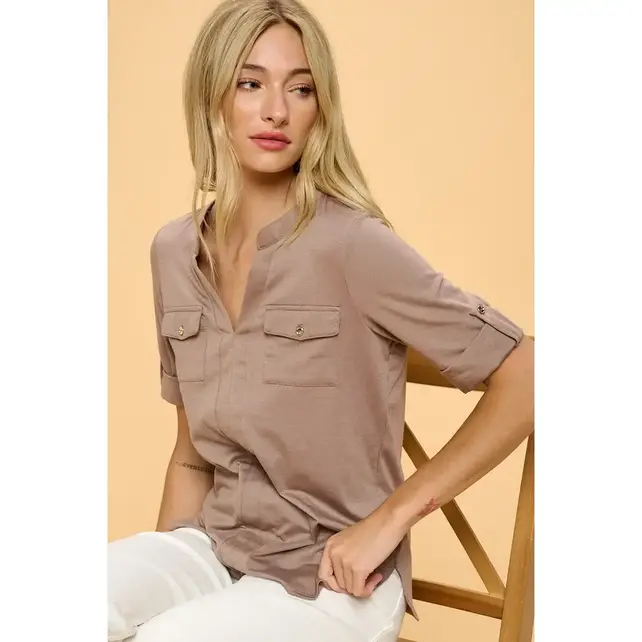 May  Front Flap Pocket Shirt - Toffee May  Front Flap Pocket Shirt - Toffee