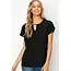 Mavis Keyhole Neck Short Sleeve - Black