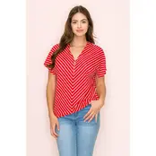 Maddox O Ring Zipper Dolman Top - Red
