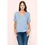 Mateo Bubble Hem Shirt Top - Chambray