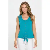 Marley Crochet Strap Tank - Jade