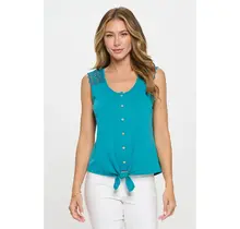 Marley Crochet Strap Tank - Jade