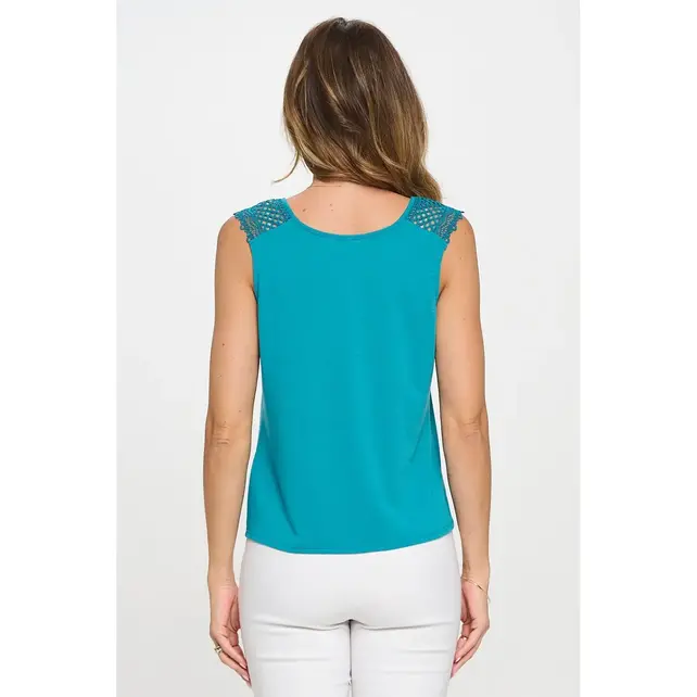 Marley Crochet Strap Tank - Jade