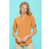 Murphy Half Placket Roll Tab Top - Desert Summer