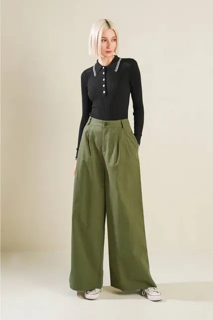 Deliah Woven Pant - Olive