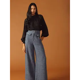 Devyn Tweed Pant - Slate Blue