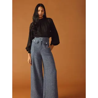 Devyn Tweed Pant - Slate Blue