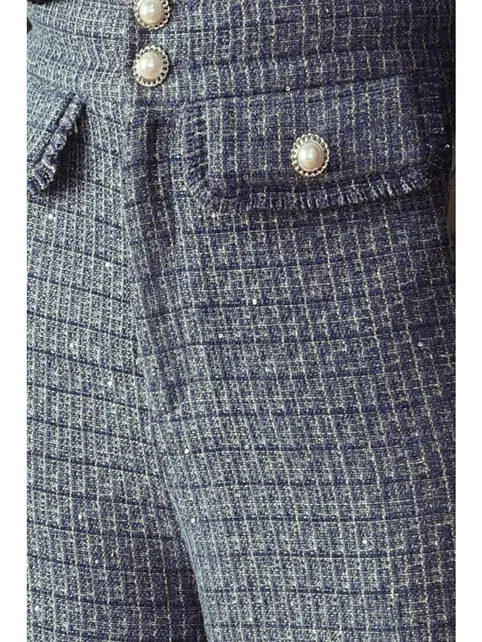 Devyn Tweed Pant - Slate Blue