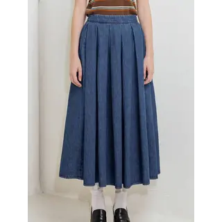 Darcy Washed Denim Skirt - Indigo