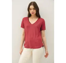 Frey V-Neck Tee - Wine