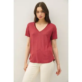 Frey V-Neck Tee - Wine
