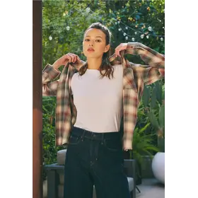 Farrah Plaid Shirt - Burgundy