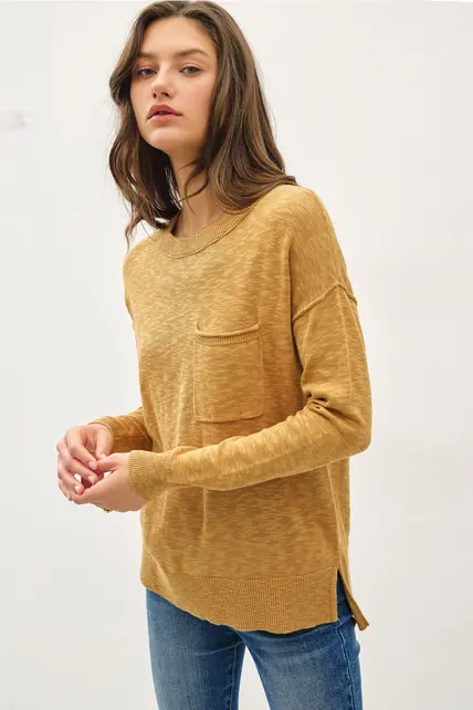 Finley Slub Yarn Sweater - Golden