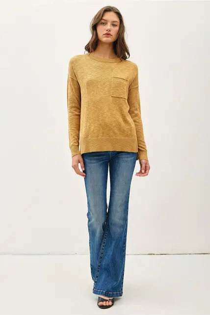 Finley Slub Yarn Sweater - Golden
