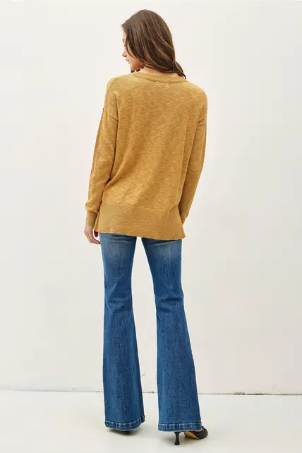 Finley Slub Yarn Sweater - Golden