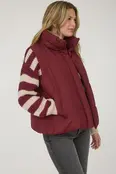 Zip Up Puffer Vest - Burgundy