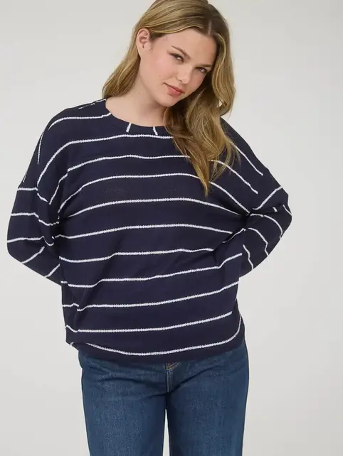 Coraline Long Sleeve Knit - Navy