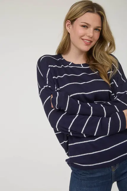 Coraline Long Sleeve Knit - Navy