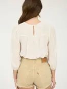 Clarissa Embroidered 3/4 Sleeve - Cream