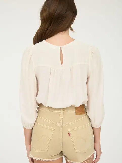 Clarissa Embroidered 3/4 Sleeve - Cream