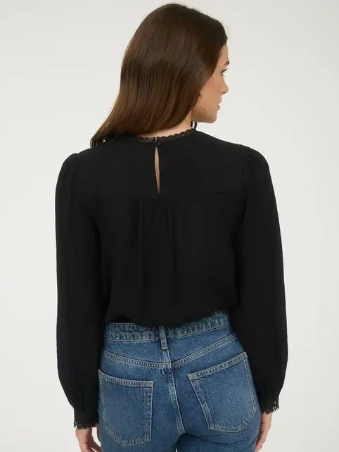 Clara Lace Long Sleeve - Black