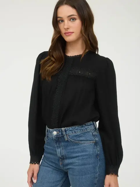 Clara Lace Long Sleeve - Black