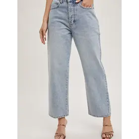 Brielle Low Rise Wide Leg Cropped Jean - Light