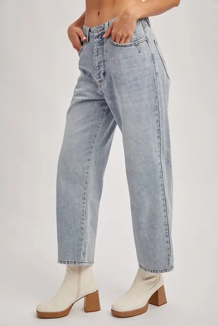 Brielle Low Rise Wide Leg Cropped Jean - Light