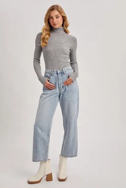 Brielle Low Rise Wide Leg Cropped Jean - Light