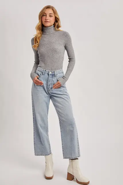 Brielle Low Rise Wide Leg Cropped Jean - Light