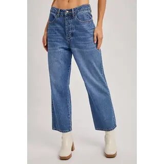 Brielle Low Rise Wide Leg Cropped Jean - Medium