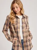 Baylor Flannel Button Down Shirt - Beige