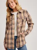 Baylor Flannel Button Down Shirt - Beige