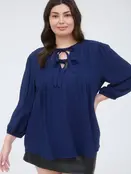 Caden Front Tie 3/4 Sleeve - Navy