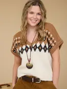 Wren Short Sleeve Knit Sweater - Ivory