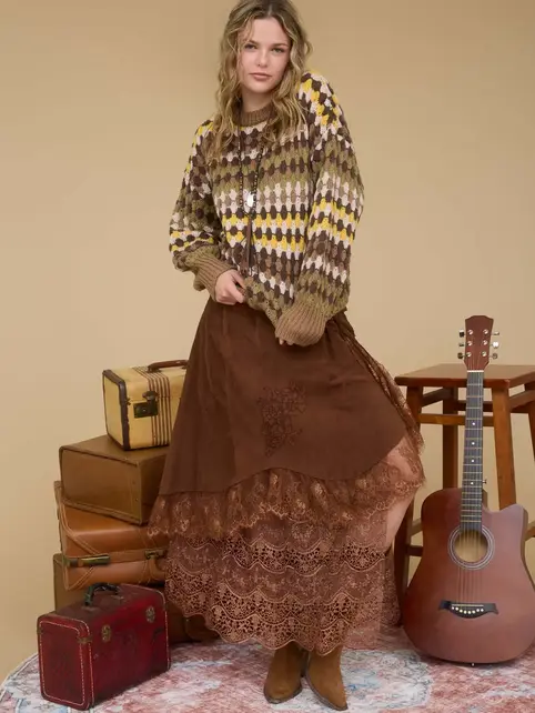 Wrenley Knit Crewneck Pullover Sweater - Brown Wrenley Knit Crewneck Pullover Sweater - Brown