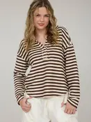 Wylie Textured Stripe Long Sleeve - Brown